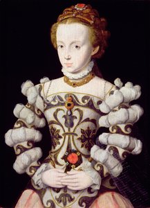 Retrato, de, um, menina, segurando, um, rosa, (panel)
